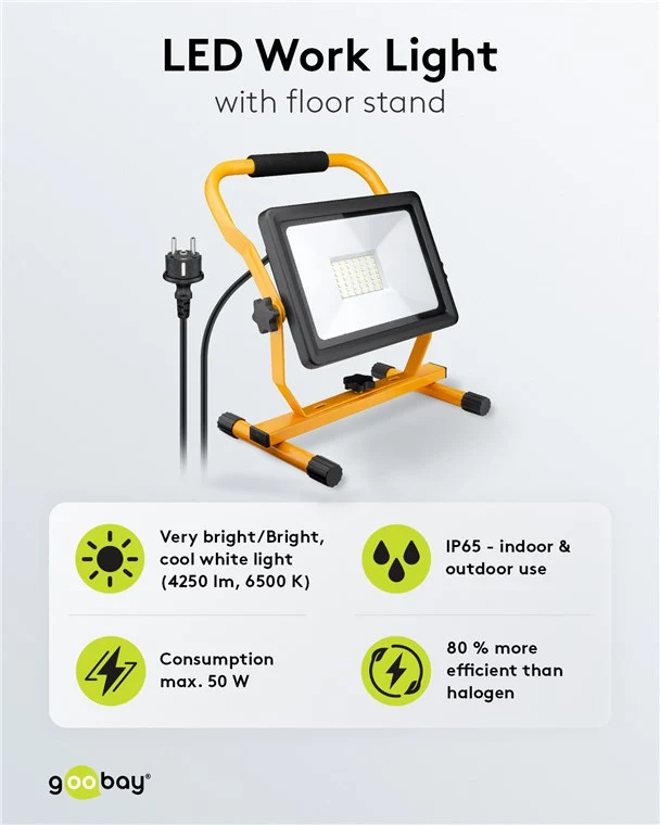 LED-Baustrahler mit Standfuß, 50 W