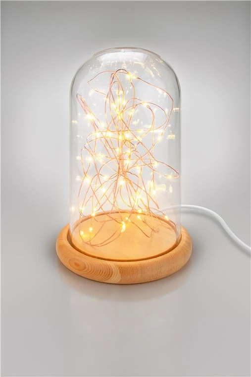 Glasglocke mit LED-Micro-Lichterkette