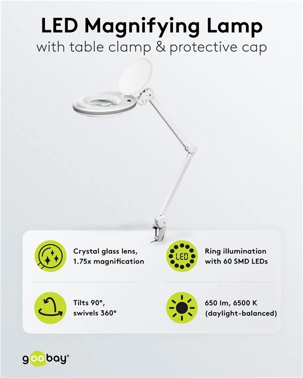LED-Klemm-Lupenleuchte, 8 W, weiß