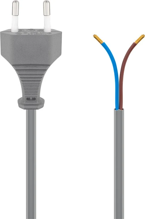 Kabel mit Eurostecker zum Konfektionieren, 1,5 m, Grau