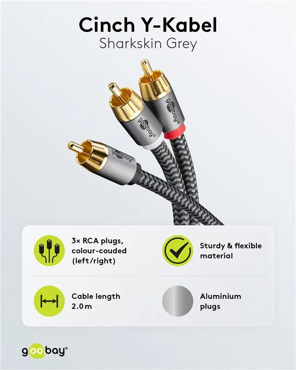 Cinch Y-Kabel, 2 m