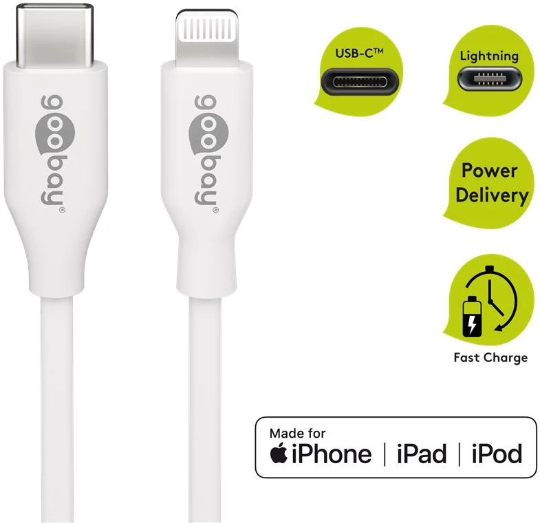 Lightning USB-C™ Lade- und Synchronisationskabel, 0,5 m, weiß