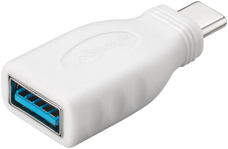 USB-C™/USB-A 3.0 OTG SuperSpeed-Adapter für Ladekabel, weiß