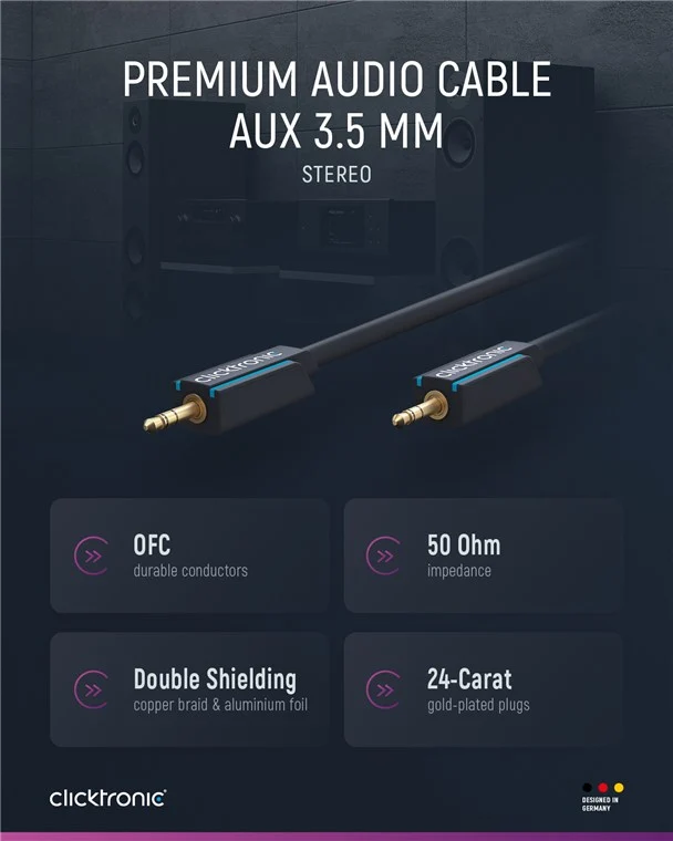3,5-mm-AUX-Kabel, stereo