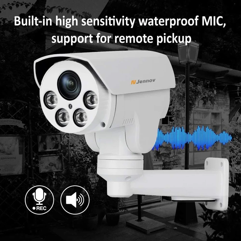 JENNOV A76 POE Security Camera 5MP IP PTZ Security Camera CCTV Home Video & Audio Surveillance