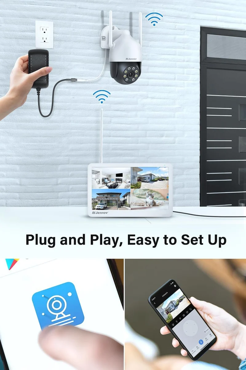 Jennov 5MP Wireless J-series V18 NVR with monitor for Home Security System (No POE, No HDD)