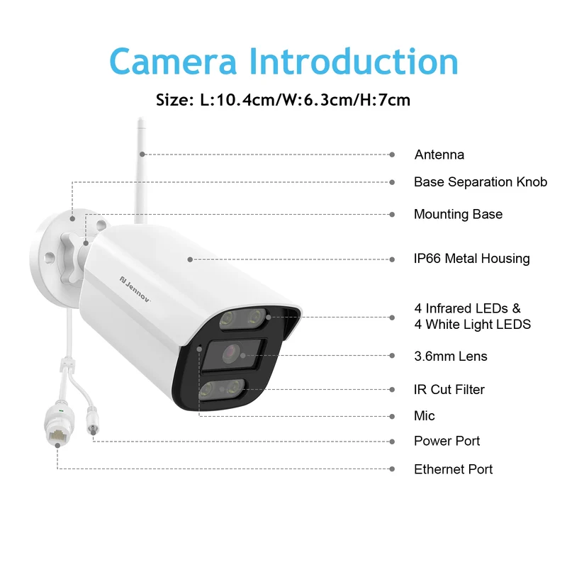 5MP Add-On WIFI Cameras for Jennov IP Security Wireless WIFI Camera System NVR