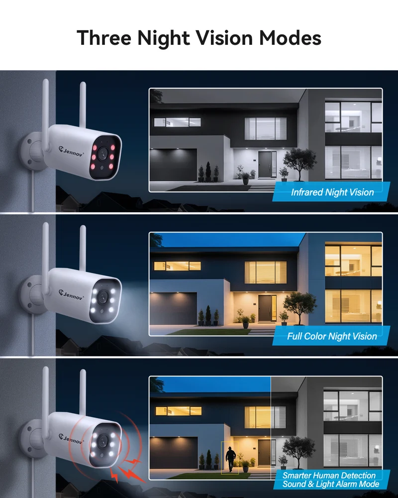 Jennov A61 5MP Wireless Security Camera, Outdoor IP66 Network Night Vision