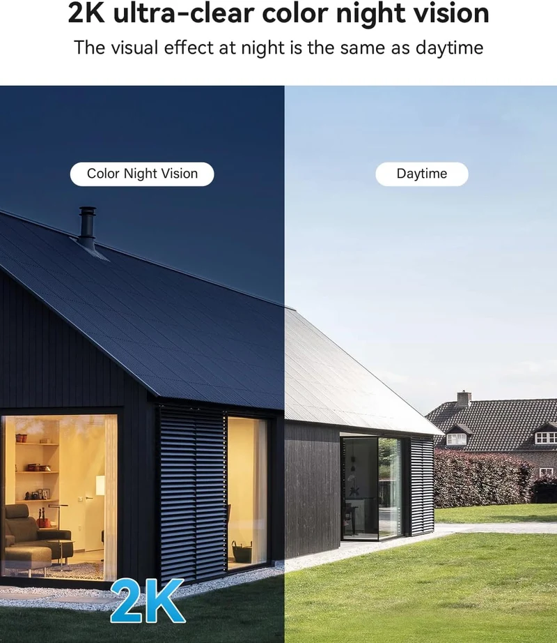 Jennov P47 4G LTE Cellular Solar Security Camera, No WiFi, 2K, Built-in SIM Card