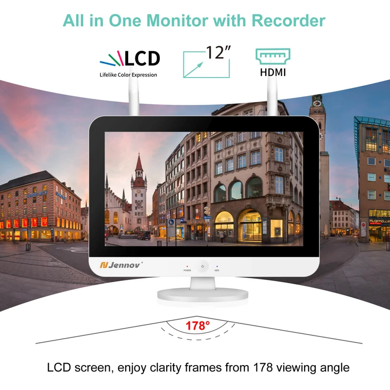 Jennov V16 WiFi Video Recorder with 12 inch Monitor NO HDD