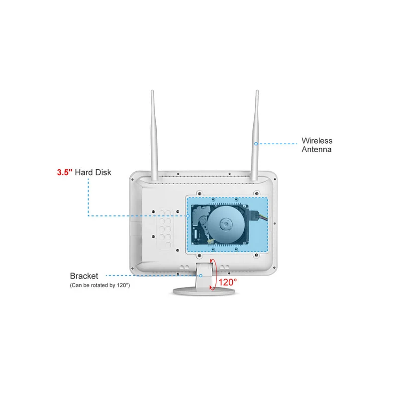 Jennov V16 WiFi Video Recorder with 12 inch Monitor NO HDD