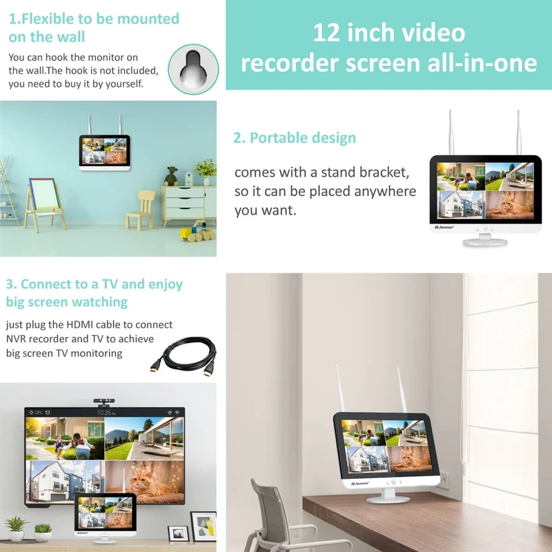 Jennov V16 WiFi Video Recorder with 12 inch Monitor NO HDD