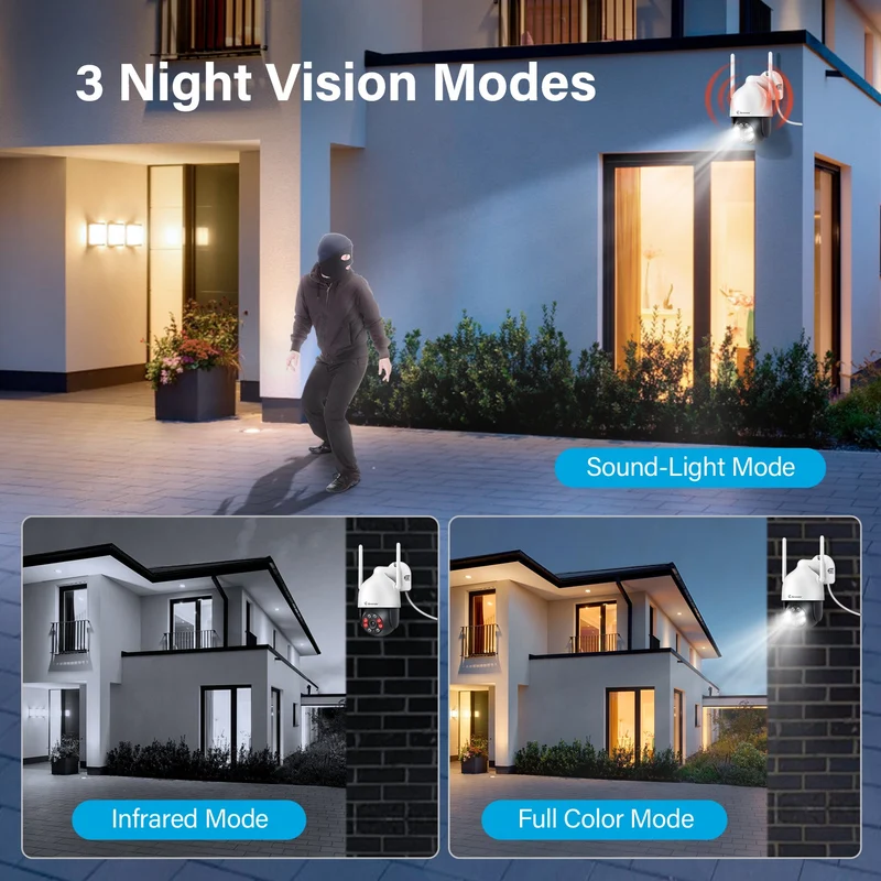 Outdoor WiFi Security Cameras System,AI Human Detected Camera, Surveillance NVR Kits