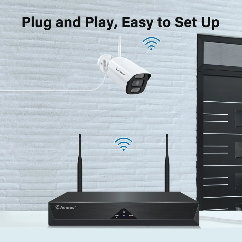 Outdoor WiFi AI Human Detected Security Camera System with Surveillance NVR Kits