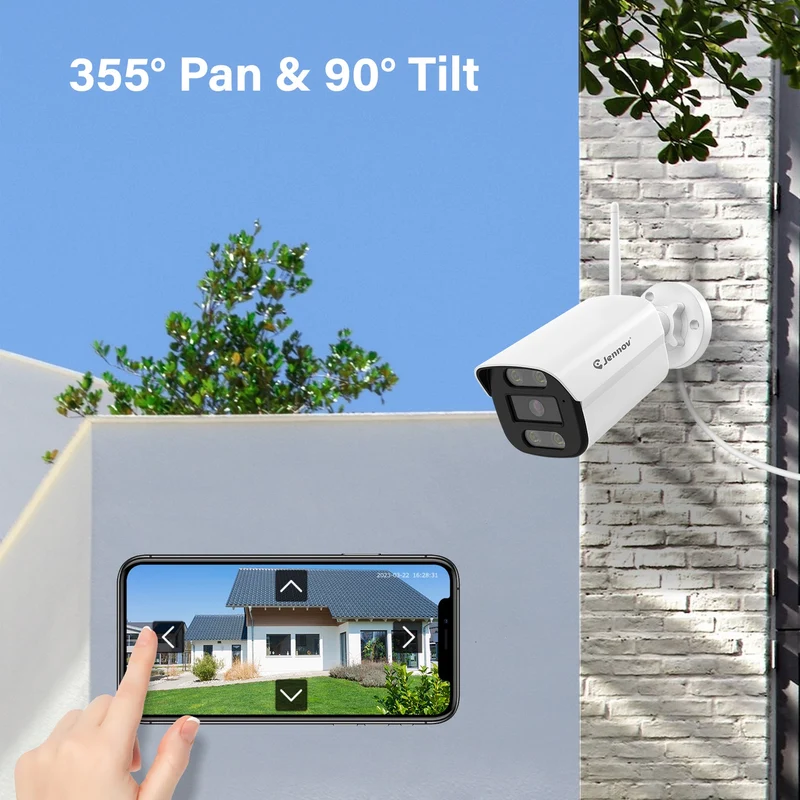 Outdoor WiFi AI Human Detected Security Camera System with Surveillance NVR Kits