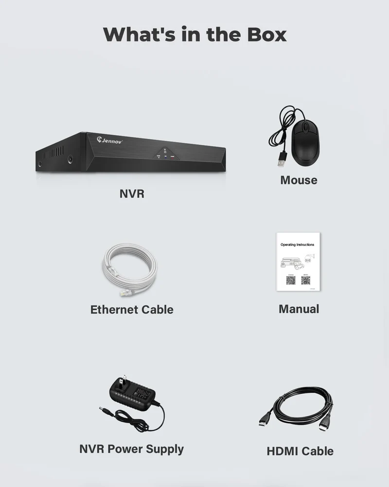 Jennov V80 4K 8CH POE Network Video Recorder for Home Security Camera System
