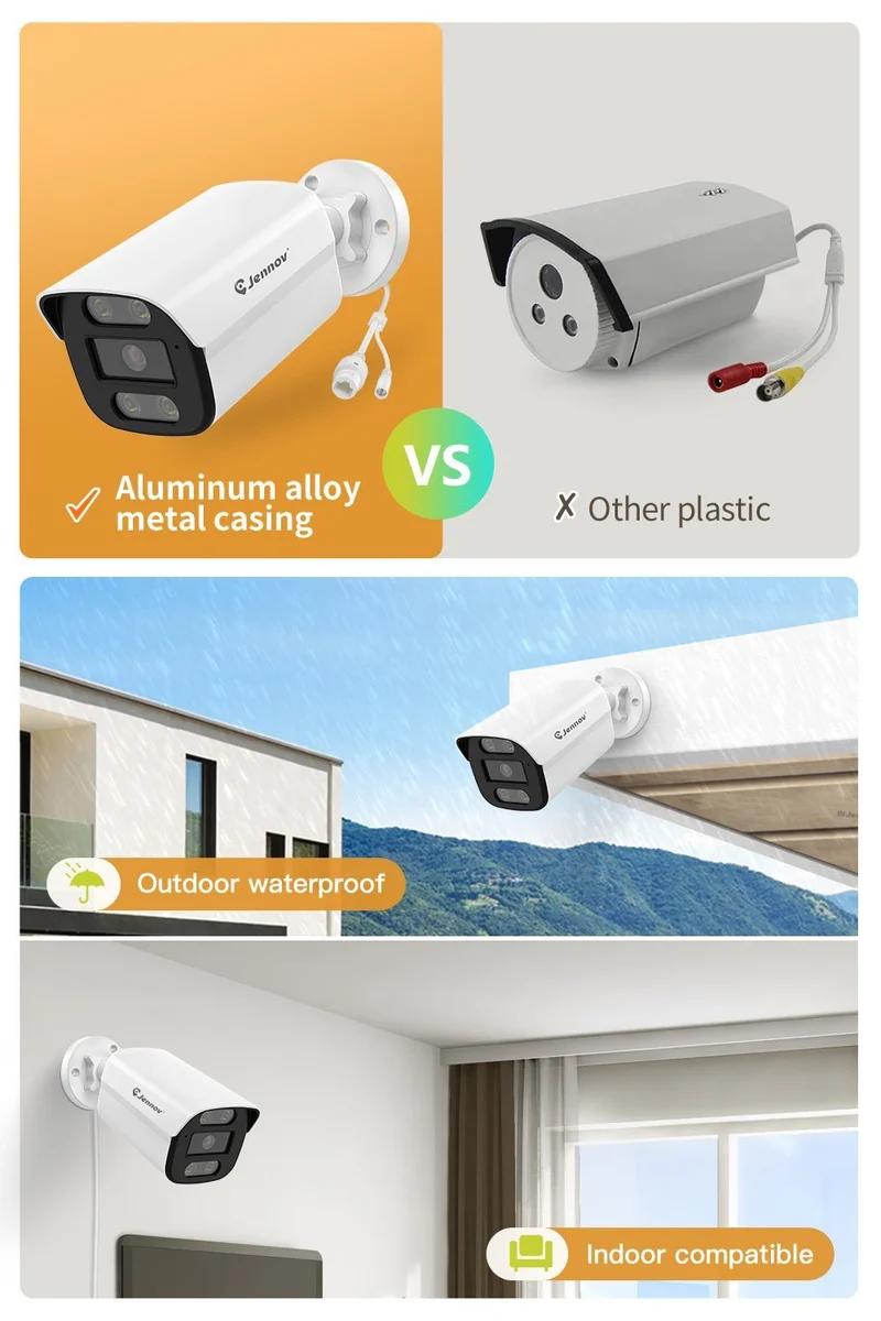 Jennov POE Security Camera System with 4K A95 Cameras