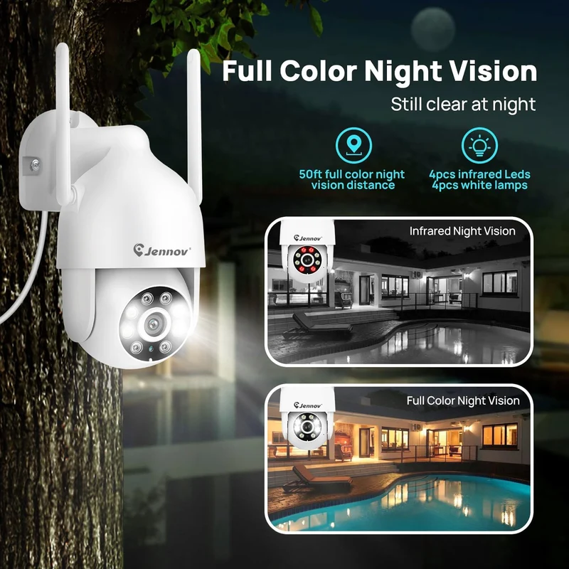 Jennov P31 2K Wireless Security Camera, Outdoor, J Series Add-on camera, Weatherproof & Reliable