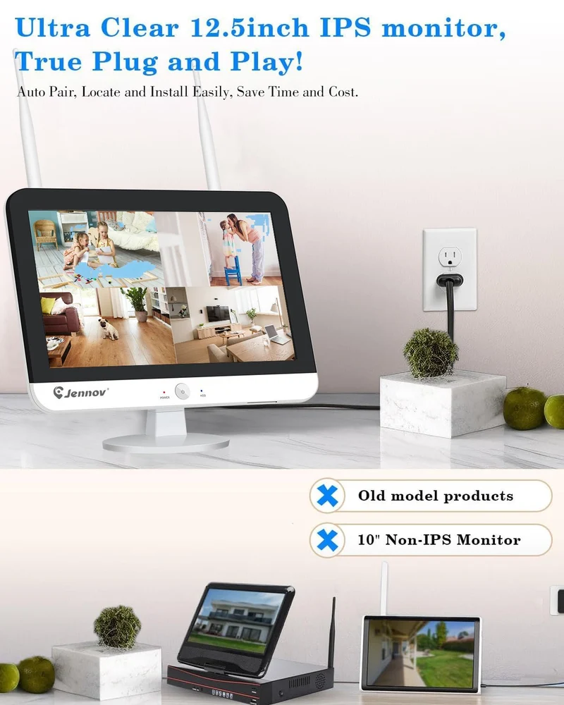 Jennov Wireless Security Camera System for Home Monitoring with 4 A95 Bullet camera