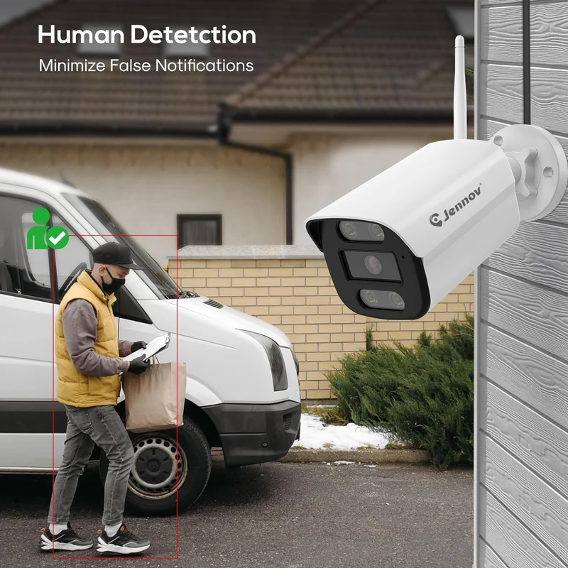 Wireless Security Camera System with V18 Monitor 10x Mixed Zoom, Human Detection