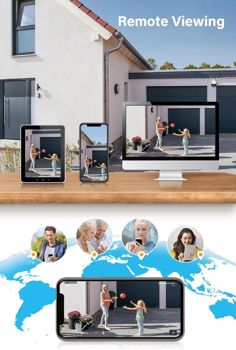 P31 Outdoor WiFi Security Camera, J Series Add-on camera, 2-Way Audio, Spotlight Alarm, Color Night Vision