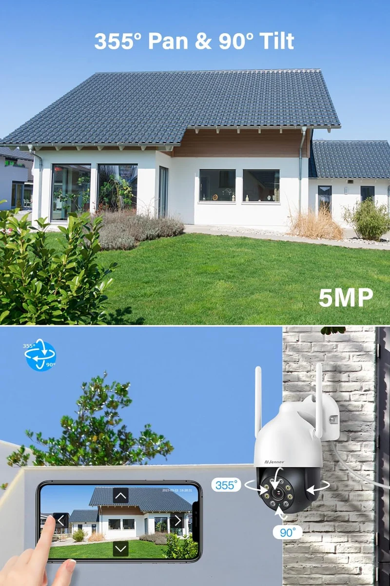 P31 Outdoor WiFi Security Camera, J Series Add-on camera, 2-Way Audio, Spotlight Alarm, Color Night Vision