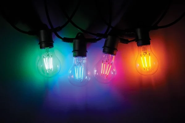 Outdoor Lichterkette | Chroma-Lampen | für 12 LEDs - Rot, Blau, Orange, Grün