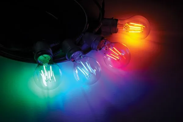 Outdoor Lichterkette | Chroma-Lampen | für 12 LEDs - Rot, Blau, Orange, Grün