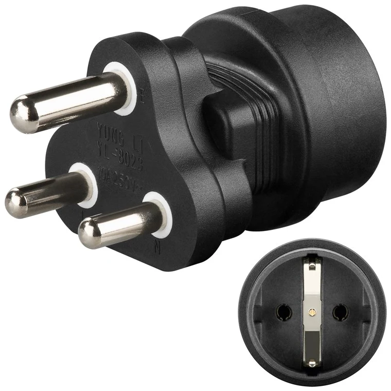 Netzadapter Südafrika, Schwarz