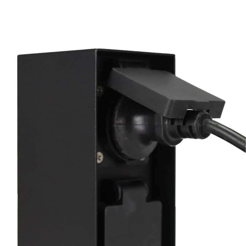 Außensteckdose | schwarz | 2 Steckdosen | 230V