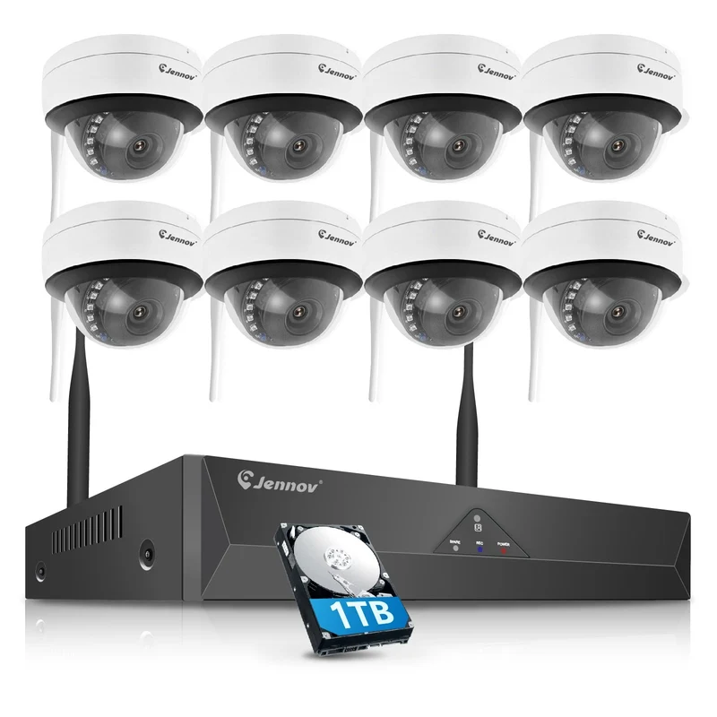 Wireless Security Camera System with Human Detection, Night Vision & NVR Kits, NO PTZ