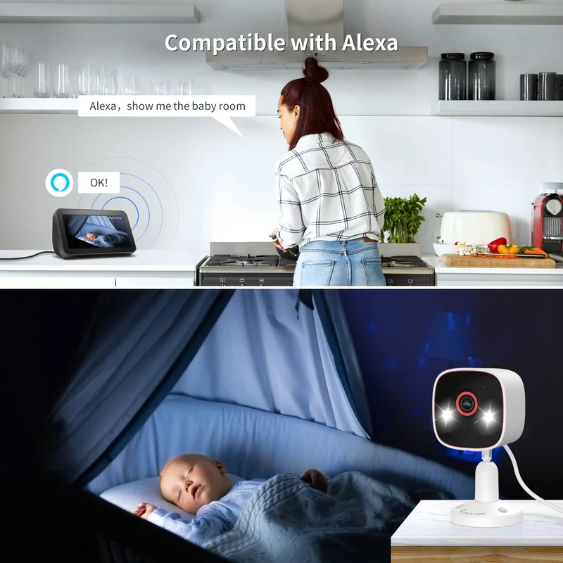 Jennov 3MP Dual Band Home Surveillance Indoor Camera, 2.4G/5G