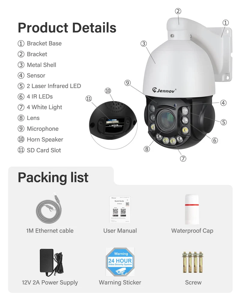 P92 6MP PTZ PoE IP Dome Surveillance Camera with 20X Optical Zoom