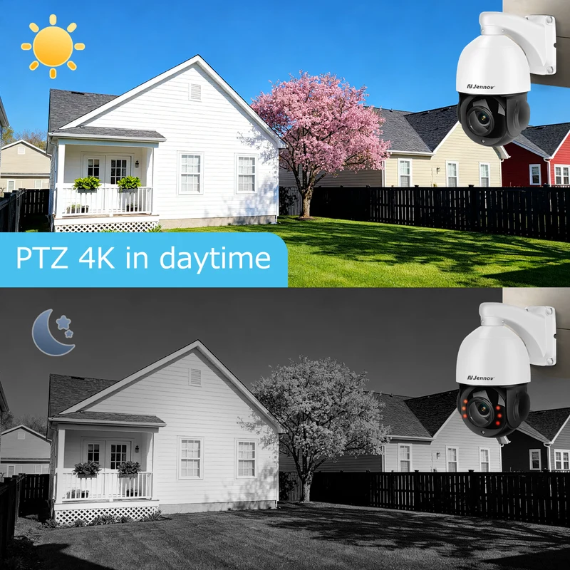 P87 4K 8MP PTZ IP POE Camera with Pan Tilt 20x Optical Zoom & Human Vehicle Detection