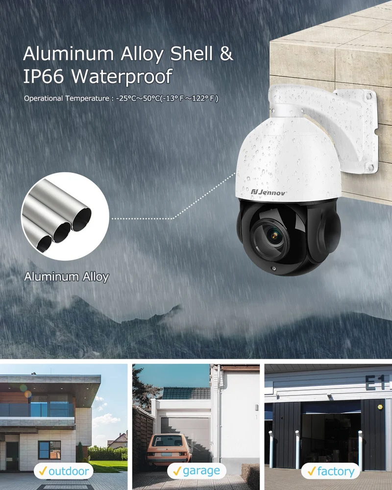 P87 4K 8MP PTZ IP POE Camera with Pan Tilt 20x Optical Zoom & Human Vehicle Detection
