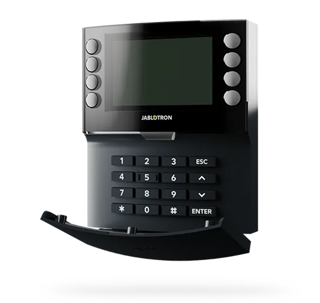 Jablotron Funk-Vier-Segment-Bedienteil JA-155E-NFC-AN mit LCD-Display + NFC-Lesegerät, anthrazit