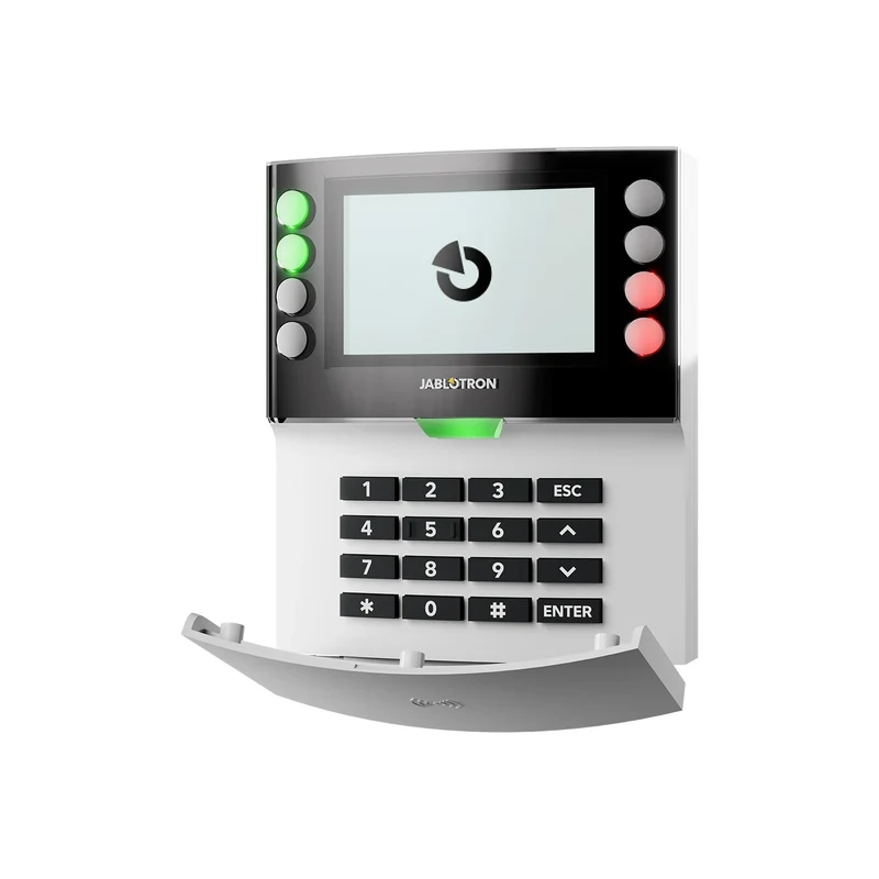 Jablotron Funk-Vier-Segment-Bedienteil JA-155E-NFC mit LCD-Display + NFC-Lesegerät, weiß