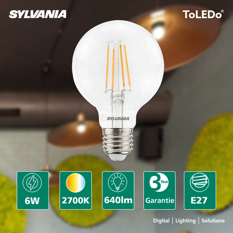 LED Lampe E27 | Kugelform | Warmweiß | 50W Ersatz