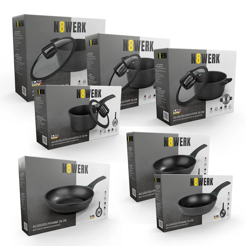 Aluguss-Topf- und Pfannen-Set - 11-teilig