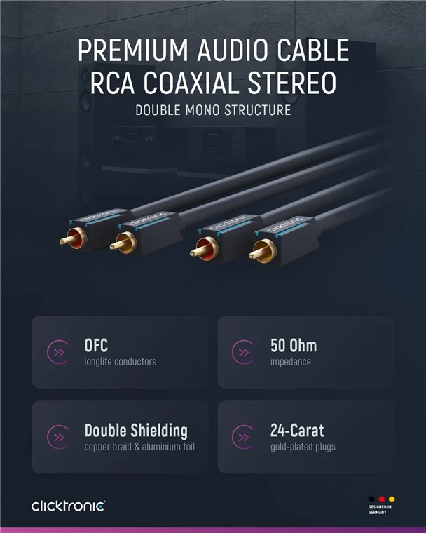 Cinch-Kabel, stereo
