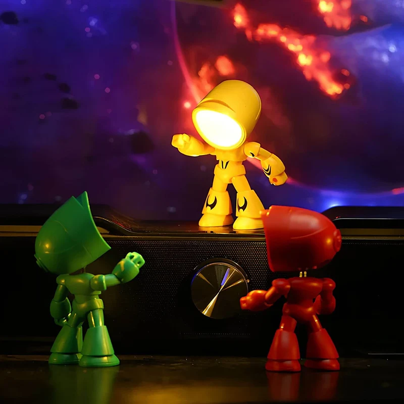 Robixa Tischleuchte in Roboterform – LED Lampe für Kinderzimmer und Innenräume