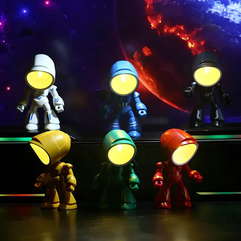 Robixa Tischleuchte in Roboterform – LED Lampe für Kinderzimmer und Innenräume