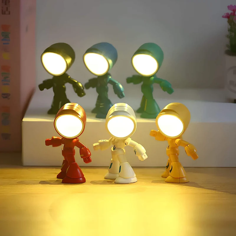 Robixa Tischleuchte in Roboterform – LED Lampe für Kinderzimmer und Innenräume