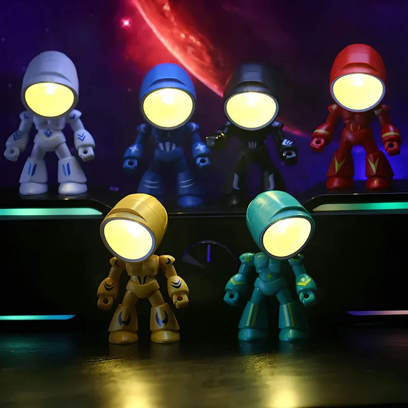 Robixa Tischleuchte in Roboterform – LED Lampe für Kinderzimmer und Innenräume