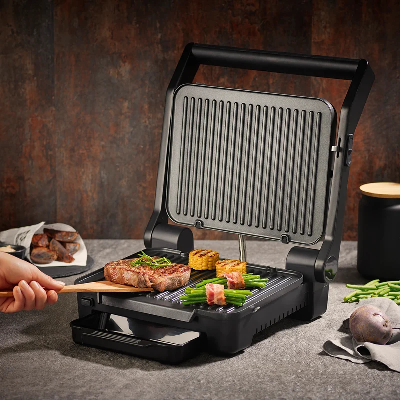 Digital-Kontakt-Grill Midnight Edition - 2000W - Touch-Display mit 6 Grill-Programmen