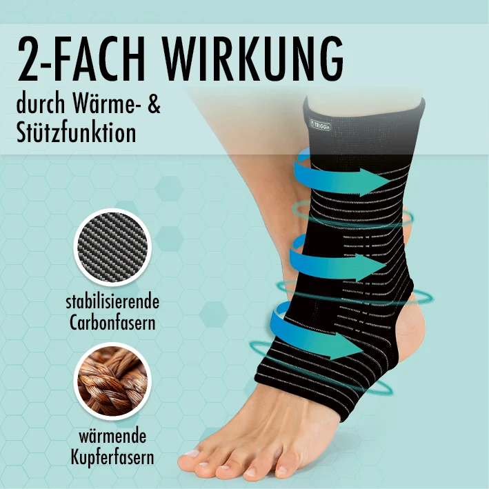 Knöchel-Bandage mit Kupferfasern & Carbon