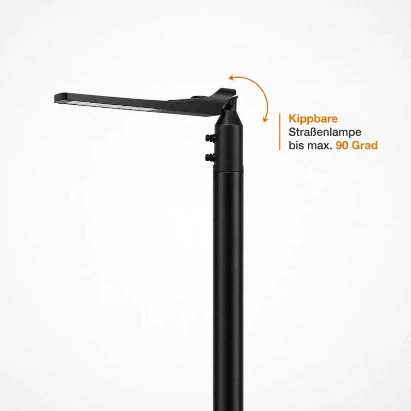 Lichtmast inkl. Straßenlaterne | 300 cm | 50 Watt | 5000 K | Schwarz