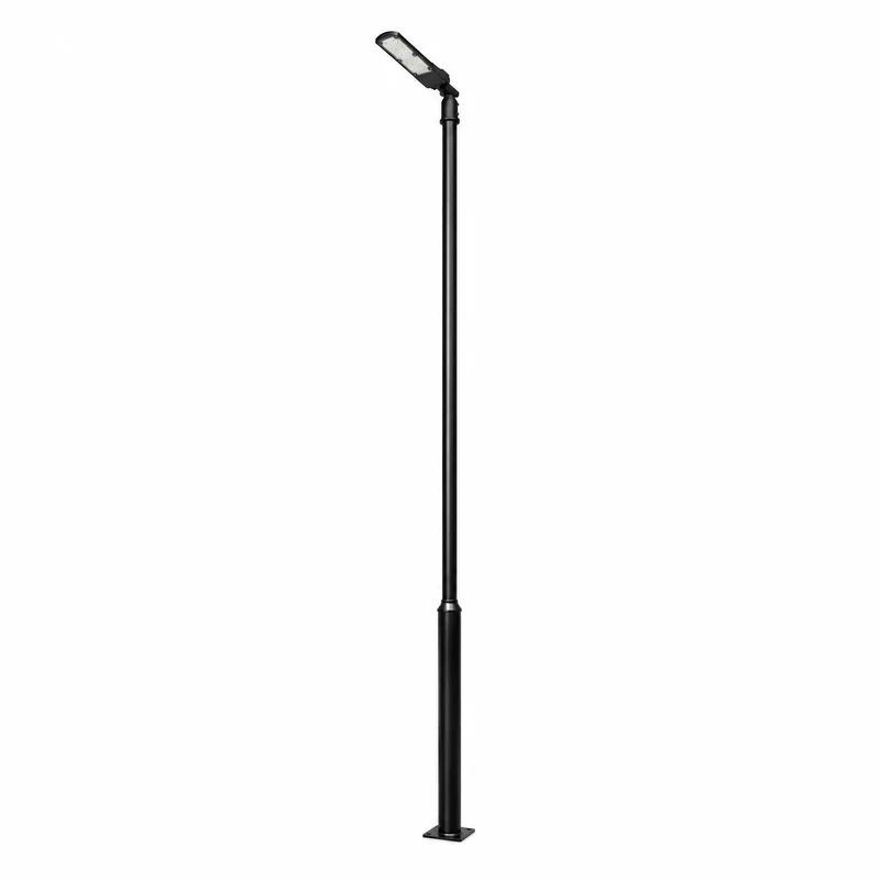 Lichtmast inkl. Straßenlaterne | 400 cm | 30 Watt | 5000 K | Schwarz