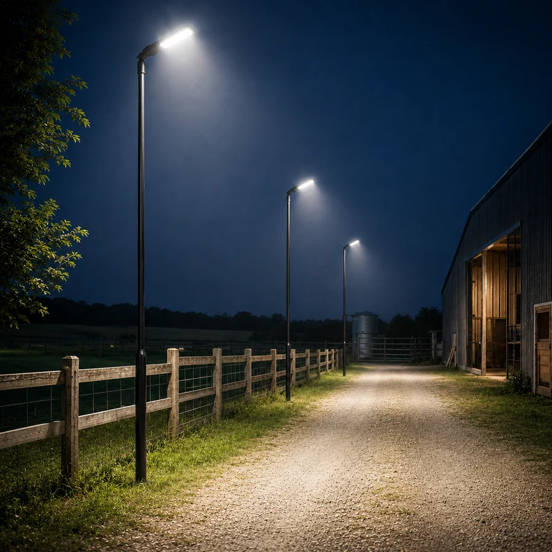 Lichtmast inkl. Straßenlaterne | 400 cm | 100 Watt | 5000 K | Schwarz
