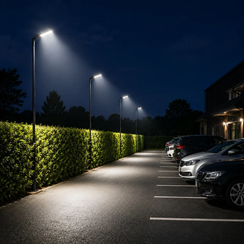 Lichtmast inkl. Straßenlaterne | 400 cm | 100 Watt | 5000 K | Schwarz